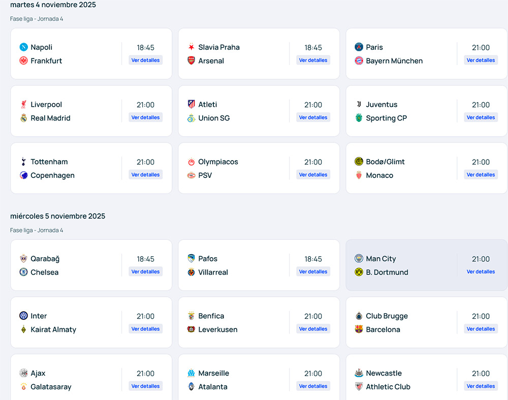 UEFA Champions League 2025/26 – Jornada 4