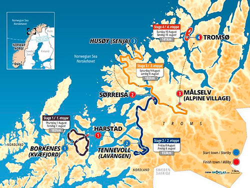 Arctic Race of Norway 2025 mapa