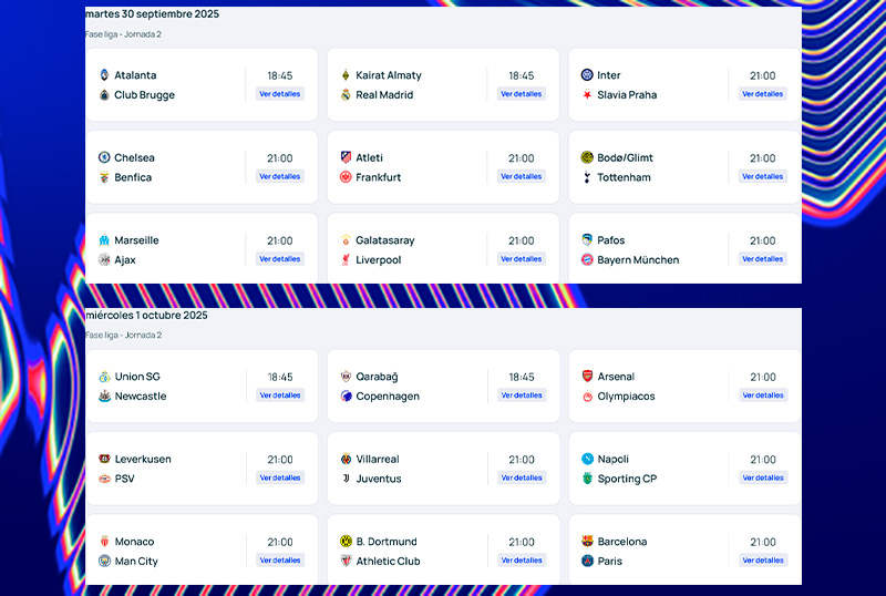 UEFA Champions League 2025/26 – Jornada 2