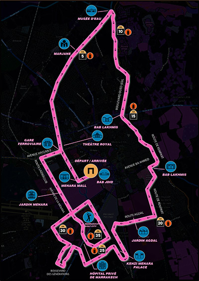Maratón de Marrakech 2026 mapa