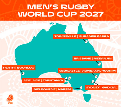 Sedes del Mundial de Rugby 2027
