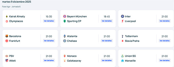 UEFA Champions League 2025/26 – Jornada 6