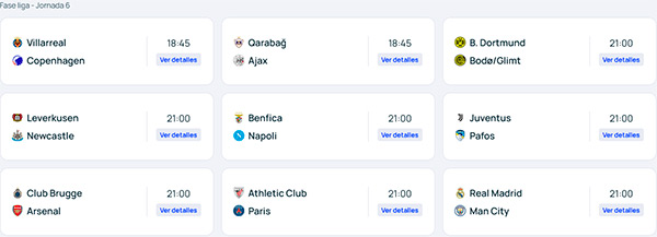 UEFA Champions League 2025/26 – Jornada 6