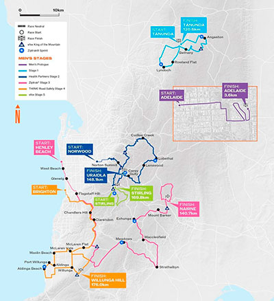 Tour Down Under 2026 recorrido