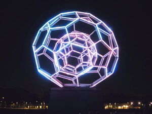 escultura luminosa balón