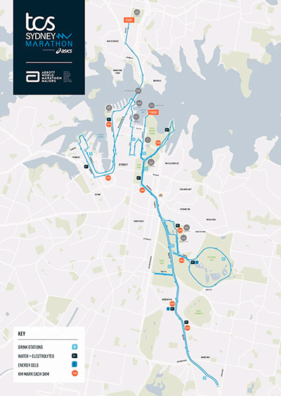 Recorrido TCS Sydney Marathon 2026