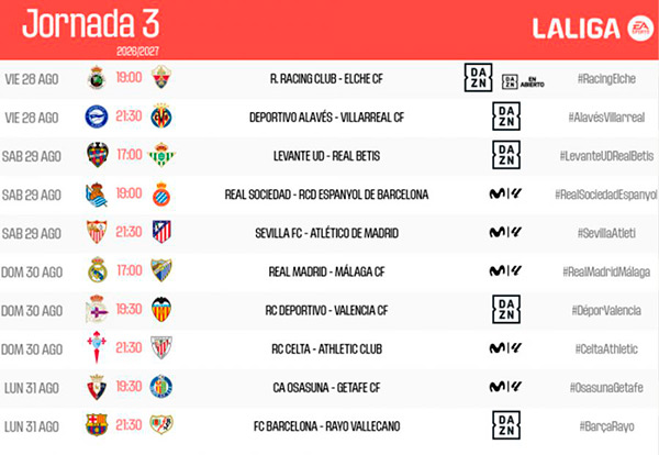 Jornada 3 de LaLiga EA Sports 2026/27