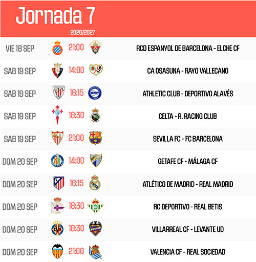 Jornada 7 de LaLiga EA Sports 2026/27