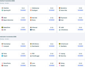 Champions League 2026/27 jornada 4